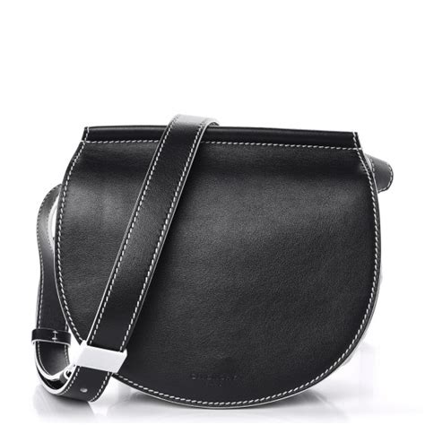 GIVENCHY Calfskin Mini Infinity Saddle Bag Black White 285133 